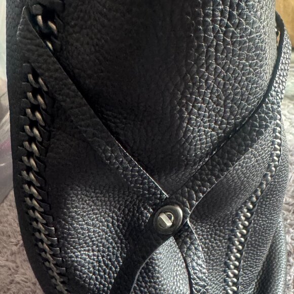 Coach Tatum Tall Tote - Black Pebble Leather - Whiplash Detail & Feather Charm - Picture 3 of 8